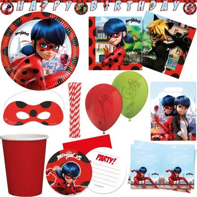 Produktbild von Miraculous Ladybug & Cat Noir XXL Partyset zum Kindergeburtstag