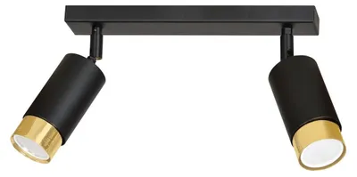 Imagen del producto de Foco HIRO negro mate con detalles en oro