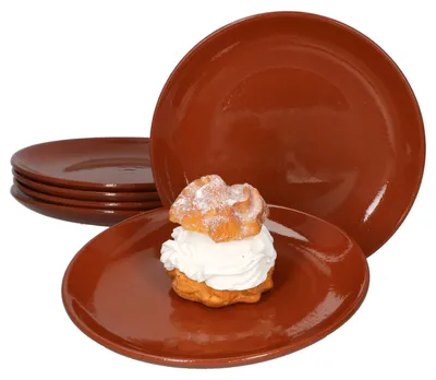 Obrázek produktu pro sada 6 hliněných talířů Ø 23 cm Středomoří 6 osob Středověk Dezertní salát
