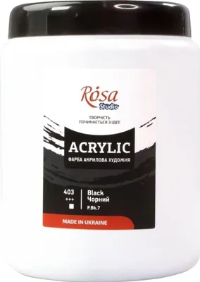 Zdjęcie produktu dla Rosa Studio Farba akrylowa Black (403) 1000 ml 1 szt.