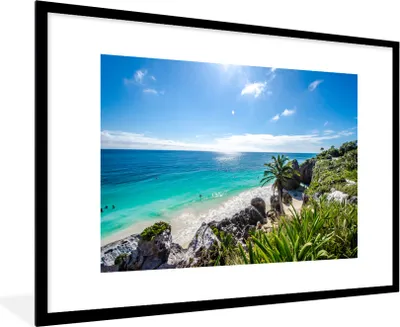 Produktbild von MuchoWow® MuchoWow® Gerahmtes Poster Strand - Natur - Wolken 90x60 cm - Poster mit zchwarzem Bilderrahmen - Wanddekoration - Fotos