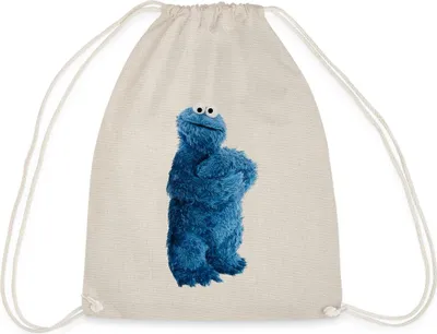 Produktbild von Spreadshirt Sesamstraße Krümelmonster Pose Turnbeutel, One size, Natur