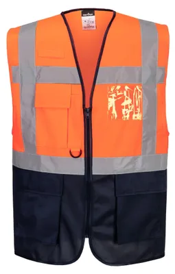 Obrázok produktu pre Portwest C476 WARSCHAU EXECUTIVE VEST Oranžová/Navy Veľkosť XL