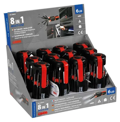 Immagine prodotto di Set di cacciaviti multiuso a LED 8 in 1 con indicatore a torcia LED 12 pezzi