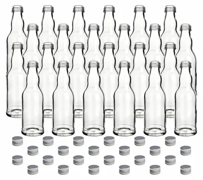 Productafbeelding van Set van 24 Ronde Flessen 200 ml met Schroefdop