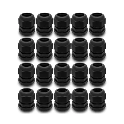 Produktbild von 20x ARLI Kabelverschraubungen IP68 Schwarz M32 x 1,5 mm mit metrischem Anschlussgewinde und Gegenmutter
