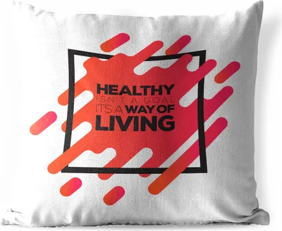 Produktbild von MuchoWow® Outdoor Kissen - Zitate - 'Gesundheit ist kein Ziel, sondern eine Lebensweise' - Sprüche - 50x50 cm - Wetterfest - Lounge Kissen - Komfortabel - Kissen mit Bild