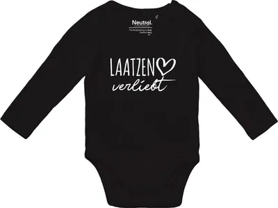 Produktbild von Huuraa Baby Body Laatzen verliebt 74 Black  Baumwolle Fairtrade Langarmbody Geschenkidee