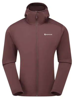 Fury Lite Hoodie von Montane in Braun; Midlayer Jacke für Herren; mit durchgehendem Reißverschluss und hohem Kragen.