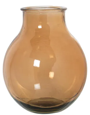 Vase aus recyceltem Glas, braun, 29 x 36 cm, Öffnung 12,5 cm