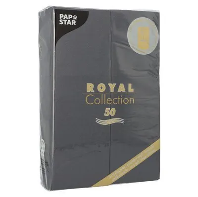 Produktbild von Servietten "ROYAL Collection" 48 cm x 30 cm schwarz mit Besteckfalz