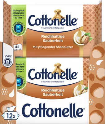 Produktbild von Cottonelle Feuchtes Toilettenpapier Mein Spa Erlebnis Vorteilspack 12 x 42 Tücher