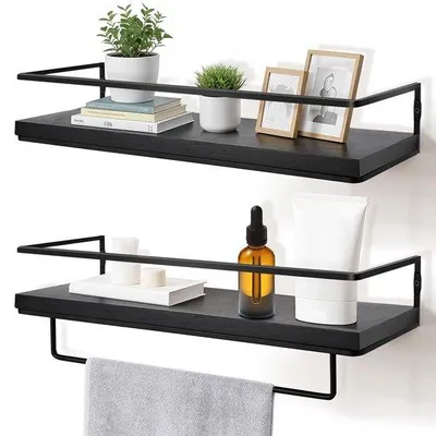 Immagine prodotto di Set di assi da parete in legno con portasciugamani per diversi ambienti