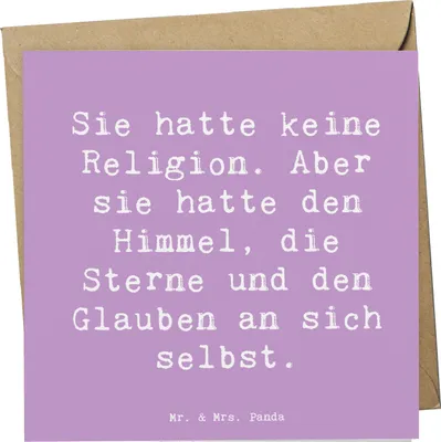 Produktbild von Mr. & Mrs. Panda Glückwunschkarte Spruch Himmel und Freude - Lavendeltraum - Geschenk, Motivation, anlasskarte, faltkarte, Klappkarte, erleben, Lächeln, Grußkarte, Mut