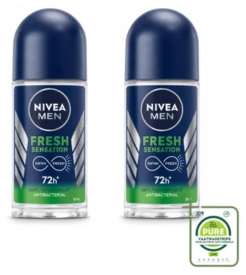 Obrázek produktu pro 2 x antiperspirant NIVEA MEN Fresh Sensation, roll-on, 50 ml - balení, 2 kusy