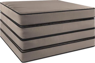 Produktbild von 4er Set Stuhlkissen 40x40 cm 5 cm dick wasserdicht mit Bindebändern für Innen & Außen