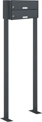 Produktbild von 2er Standbriefkasten Freistehend Durchwurfanlage RAL 7016 Anthrazit