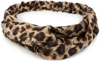 Produktbild von styleBREAKER Damen Haarband mit Leo Animal Print, Twist Knoten und Gummizug, Stirnband, Headband, Haarschmuck 04026020
