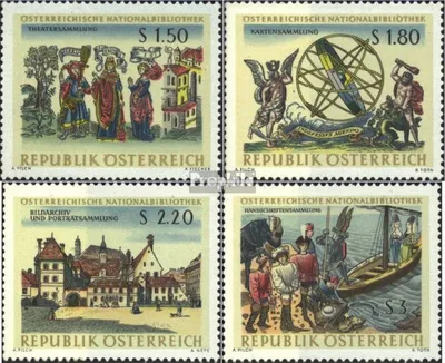 Produktbild von Briefmarken Österreich 1966 Mi 1218-1221 (kompl.Ausg.) gestempelt Nationalbiblioth.