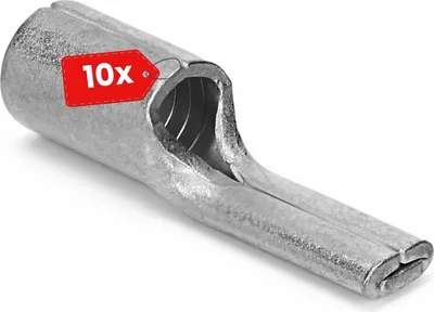 Produktbild von 10 Stück Kalitec Stiftkabelschuh 1,5-2,5mm² unisoliert aus Kupfer gewalzt und verlötet I Oberfläche verzinnt I unisolierte Kabelschuhe in Stiftform für Kontaktblöcke I Dorntyp flach