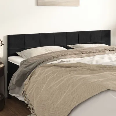 Produktbild von The Living Store Kopfteile 2 Stk. Schwarz 80x5x78/88 cm Samt