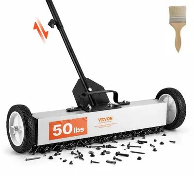 Image de Balai magnétique VEVOR Balayeuse magnétique 77-113 cm, Magnetic Sweeper Balai magnétique Balayeur magnétique Levier magnétique Force magnétique 22,6 kg Collecteur de copeaux magnétique Balayeuse de sol
