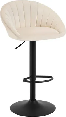 Produktbild von WOLTU Barhocker, höhenverstellbar drehbar, mit Rückenlehne, Samt Metall : Beige 1 Farbe: Beige Stückzahl: 1