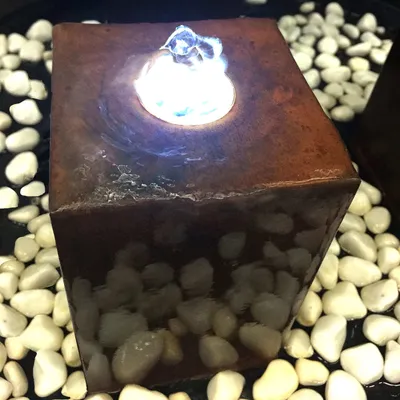 Produktbild von Köhko Säulenbrunnen Brasilien aus Stahl in Edelrostoptik; Höhe 15-30-45 cm