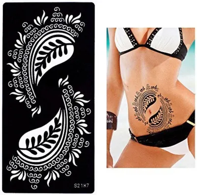 Produktbild von Henna Tattoo Schablone Airbrush Stencil Ethno Muster