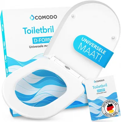 Obrázek produktu pro Víko na toaletu s mechanismem pomalého zavírání a rychlým odepínáním – Antibakteriální toaletní sedátko ve tvaru "D" – Univerzální toaletní mísa z duroplastu