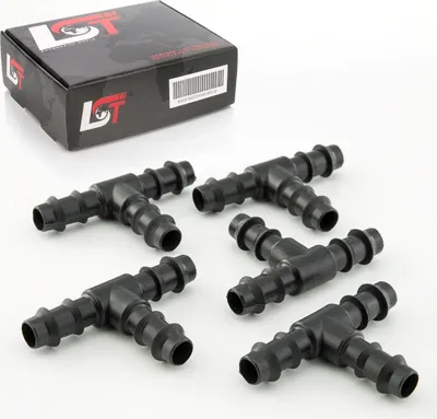 Produktbild von 5x Winkel T-Stück Schlauchverbinder Anschluß Tropfbewässerung PE-Rohr 3x16mm