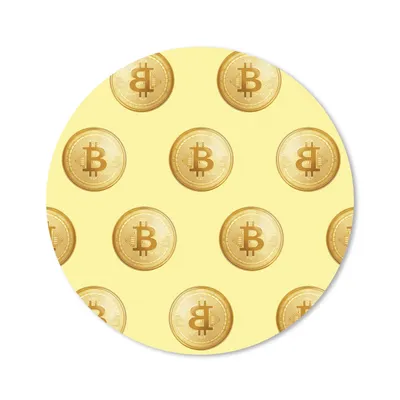 Produktbild von MuchoWow® Mauspad Mousepad Bitcoin - Gold - Muster - Gelb 20x20 cm - Mousepads - Maus Mat - Pad - Mausunterlage - Schreibtischmatte