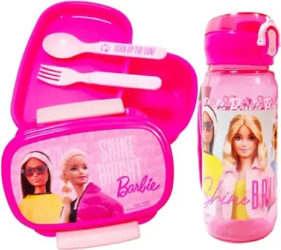 Produktbild von Barbie and Friends 4 tlg Kinder Set Brotdose Trinkflasche Besteck