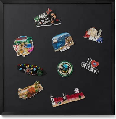 Produktbild von Magnetboard 50x50 cm – Schwarzer Rahmen – Farbe Schwarz – Weißwandtafel, Magnetische Tafel – Büro, Magnetpinnwand