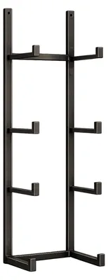 Produktbild von Ziegelform Wandhalter Merita 4 Metallhalter 22 x 16,5 x 80 cm, schwarzes Regal aus Metall ohne Ziegelformen, galvanisiertes Eisen, Wandhalter Regalhalter für Ziegelform Regal, Vintage Industrial
