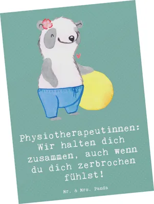 Produktbild von Mr. & Mrs. Panda Grußkarte Physiotherapeutin Zusammenhalt - Meeresbrise - Geschenk, Berufe, Ansichtskarten, Kunstkarten, Berufsprodukte, Massagen, Beweglichkeit, Beruf