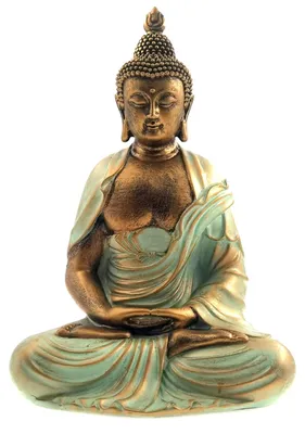 Buddha Statue Gold 7,5 Zoll Harz Figur Wohnkultur