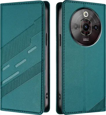Produktbild von Hülle für ZTE Nubia Focus Pro 5G, Kunstleder Brieftaschen Handyhülle mit Kartenfach und Standfunktion Grün