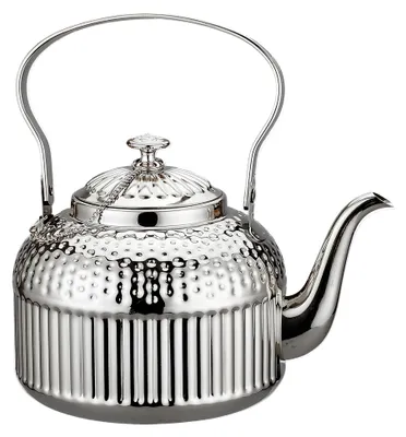 Produktbild von 1,4 Liter Edelstahl-Teekanne mit Siebeinsatz und Teesiebgriff, induktionsgeeignet, Silber