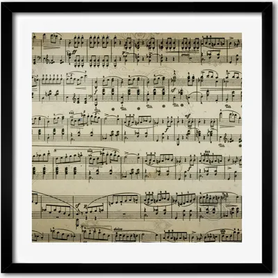 Produktbild von Bild - 50 cm x 50 cm - MDF - Rahmen, Wandkunst - Noten