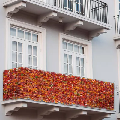 Obrázek produktu pro Balkonová zástěna na ochranu soukromí N77, zástěna na ochranu soukromí větrné panely pro balkon terasy plot 300x150cm javor červeno-žlutý