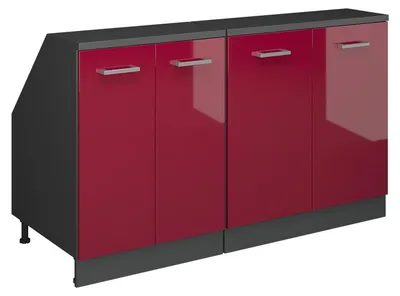 Produktbild von Küchenschrank für Dachschrägen Vicco R-Line Rot Hochglanz 140 cm 2er Set Schrankkorpuss 60 cm Tiefe, Model 60334