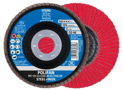 Produktbild von 1x PFERD Lamellenschleifscheibe K.40 D.125mm Polifan SGP CO Cool