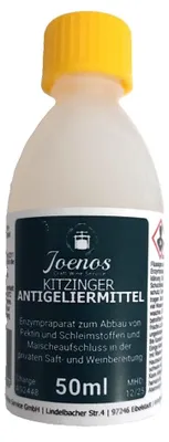 Produktbild von Joenos Kitzinger Antigeliermittel, Enzympräparat für Saft- und Weinherstellung, Exclusiv Handel,Aachen,50ml Flasche