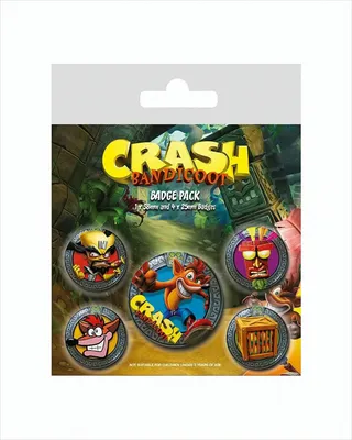 Produktbild von Crash Bandicoot Ansteck-Buttons 5er-Pack Pop Out