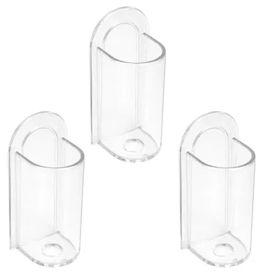 Image de Support mural pour brosses à dents électriques, lot de 3, fixation sans perçage, transparent, en ABS