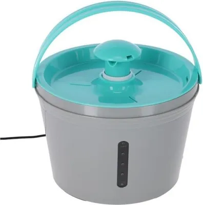 Produktbild von Trinkbrunnen für Haustiere Kerbl 1,6 L, Aktivkohlefilter, ABS-Kunststoff, Grau/Blau, Automatisches Abschalten, 2 Wassermodi