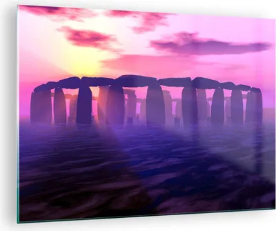 Produktbild von Bilder auf glas - Stonehenge Kreis Geheimnis Geschichte - 70x50cm - Glasbilder - Wandbilder - Kunstdruck - Wanddekoration aus Glas - Glas Bilder - Wandbild auf Glas - GAA70x50-1244