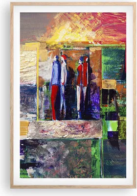 Produktbild von Gerahmtes Poster - Rahmen in heller Eiche - Abstraktion modern - 61x91,5 cm - Wand Bild - Wanddeko - Wandbilder - Wandposter - Bilderrahmen - Bilder - Kunstdruck - Wandbild - P2NPA61x91-3670