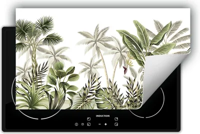 Produktbild von DarHaus Herdabdeckplatte 90x52 cm Anti Rutsch Matte Aufrollbar, grüner - Wald